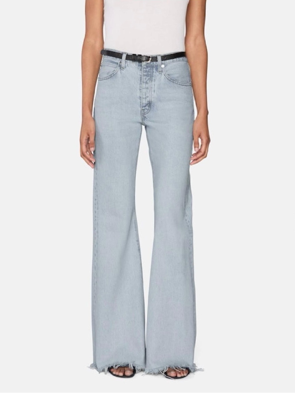 Frame Denim The LAX Light Blue Mid Rise Relaxed Flare Jeans Size 28 NWT